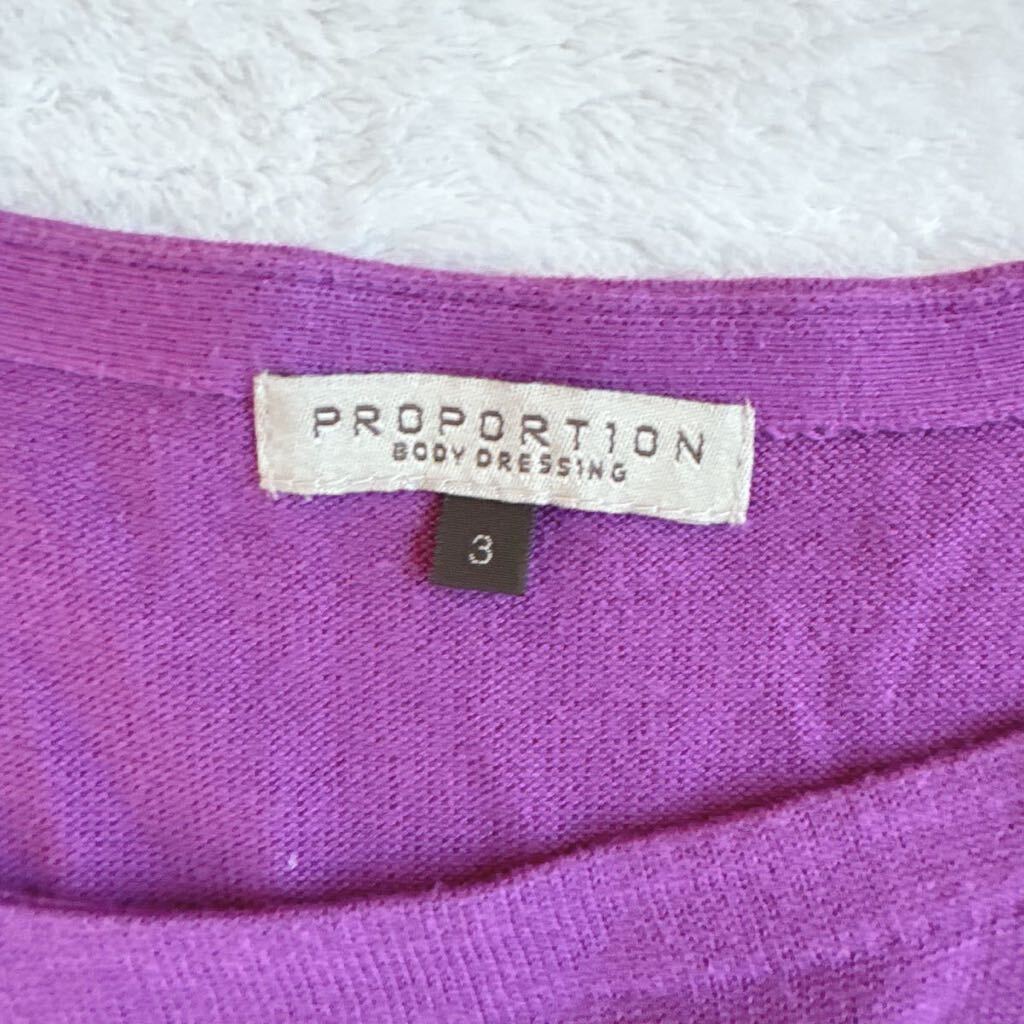 PROPORTION BODY DRESSING ニットワンピース 半袖　紫　3_画像5