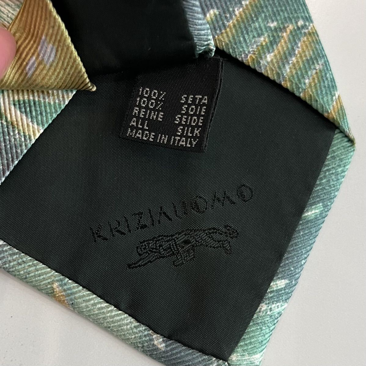 新品 紳士 メンズ KRIZIAUOMO クリッツアウォモ ネクタイ グリーン系 シルク イタリア製　価格12,000円_画像4
