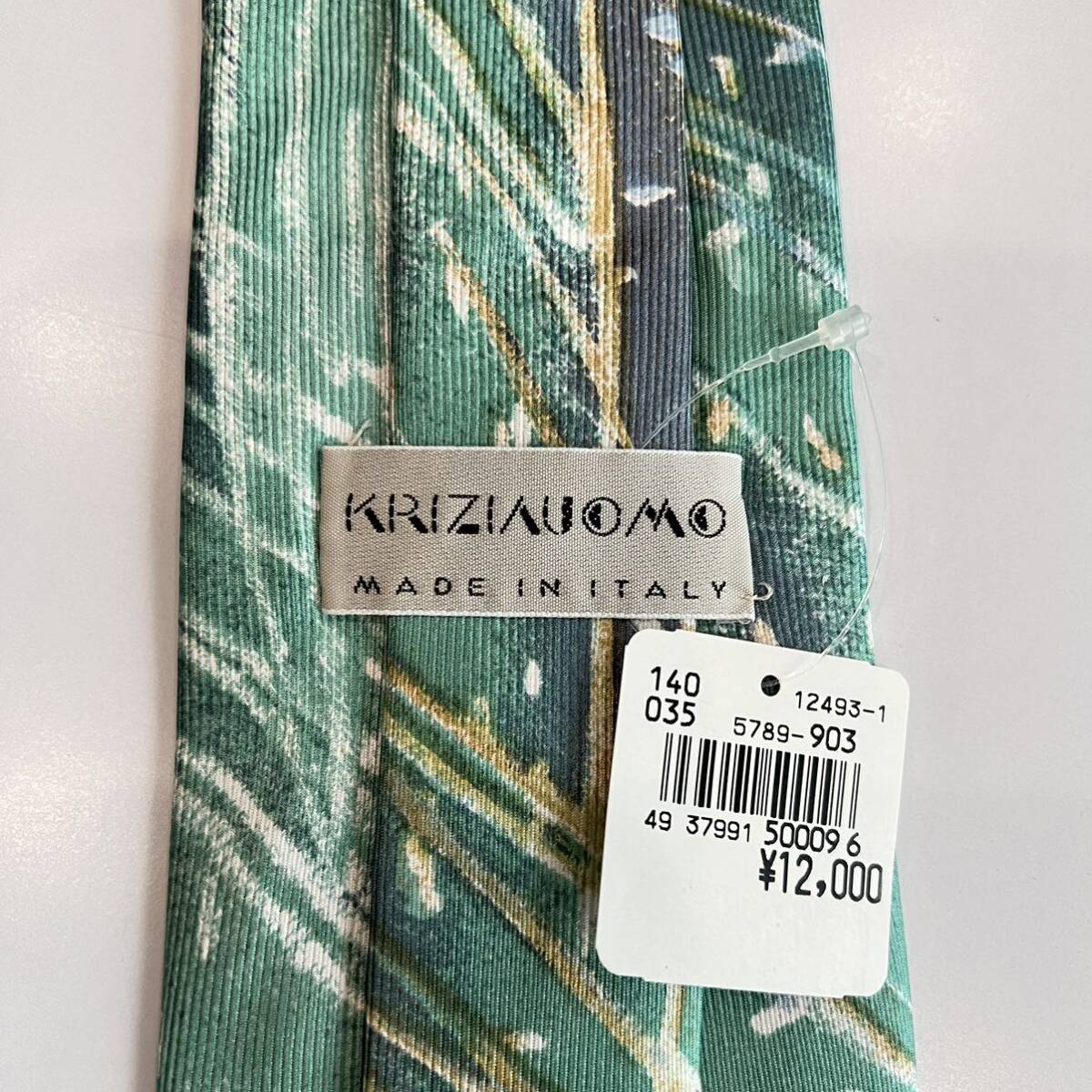 新品 紳士 メンズ KRIZIAUOMO クリッツアウォモ ネクタイ グリーン系 シルク イタリア製　価格12,000円_画像3