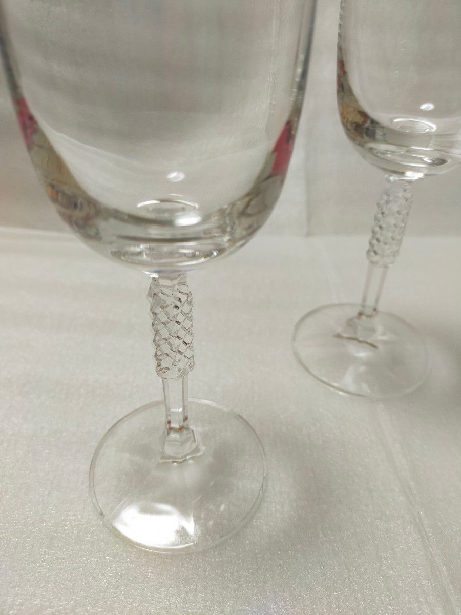 【未使用】シャンパングラス 3個セット ワイングラス クリスタル ガラス