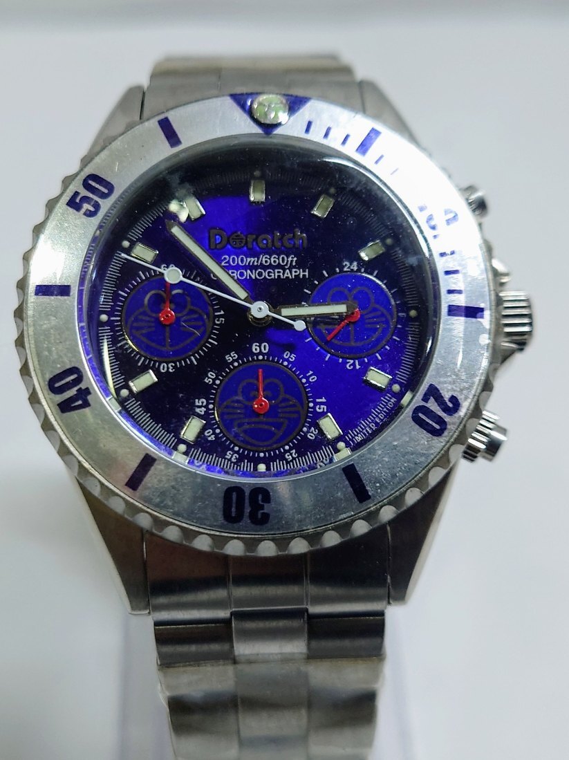 Y-41179N 1円スタート ドラッチ クロノグラフ 1999年限定モデル 10000万本限定 不動品 Doratch 200m 保管品 現状品 ドラえもん 腕時計の画像1