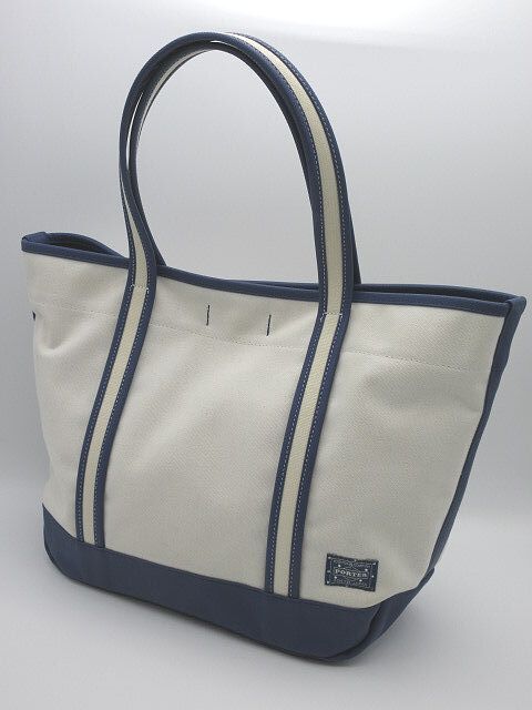 *PORTER Porter tote bag Porter girl The Boy Friend tote bag canvas white × navy series white unisex bag bag *