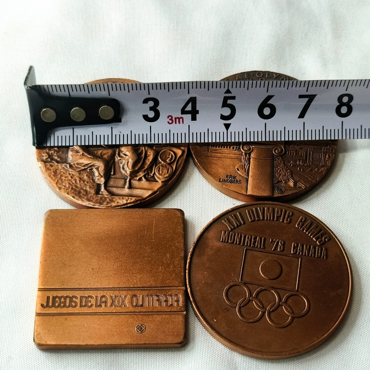 オリンピックコイン4枚 銅製 カナダ ロサンゼルス メキシコ大会 コレクター放出_画像10