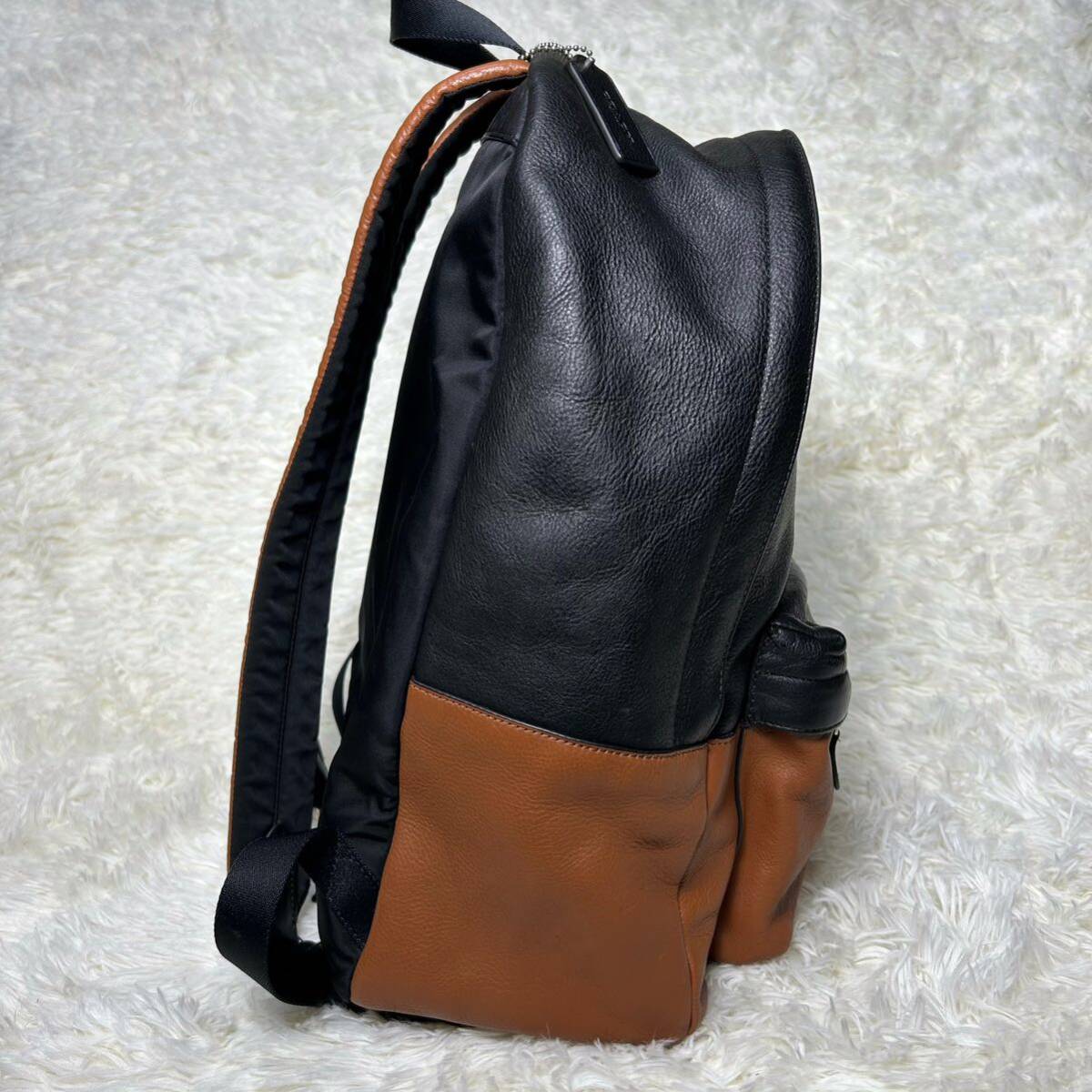 COACH F72159 rucksack leather bai color black tea wrinkle leather PC*B4 storage possible 