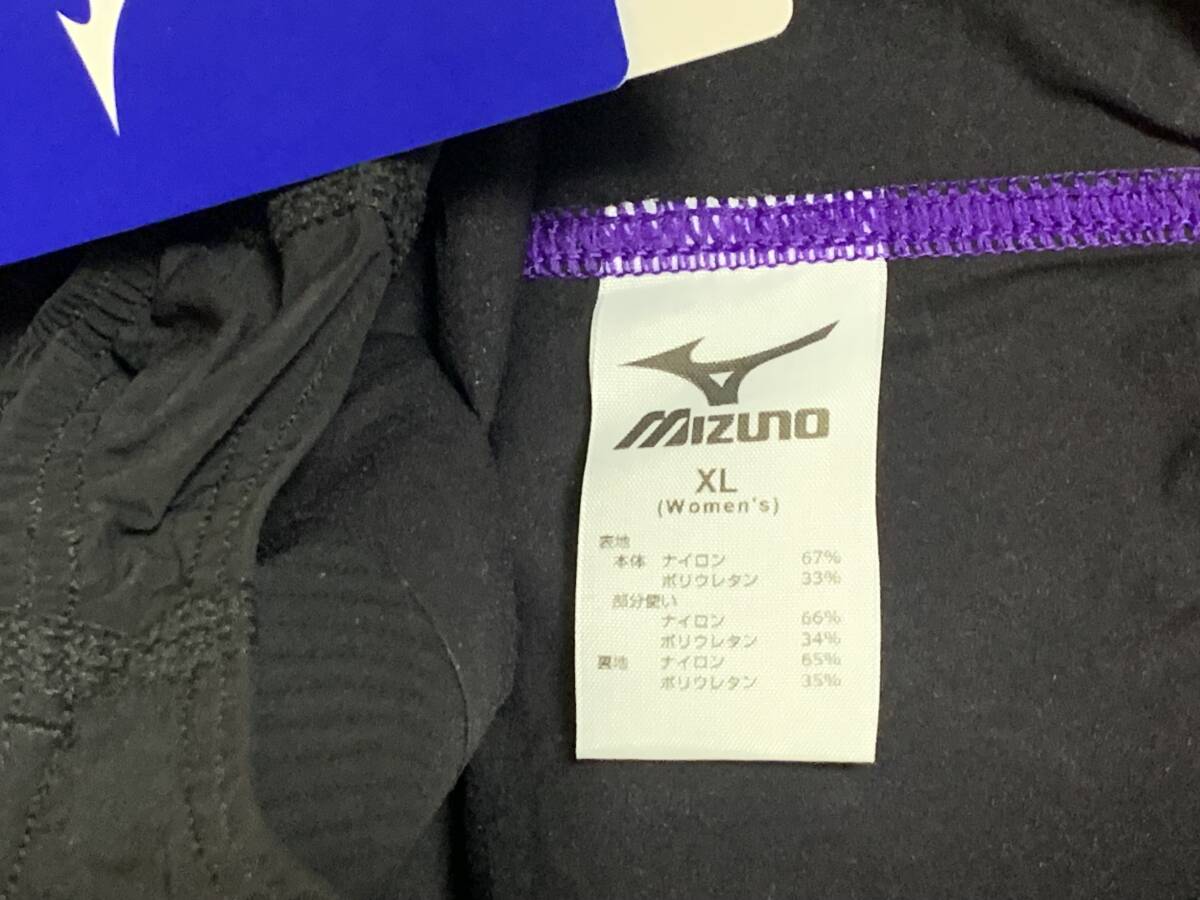 ★匿名配送無料★ 新品未使用タグ付き MIZUNO ミズノMX-SONIC G3 ハーフスパッツ 競泳水着 N2MG8711 XLサイズ ブラック/パープル 布帛_画像6