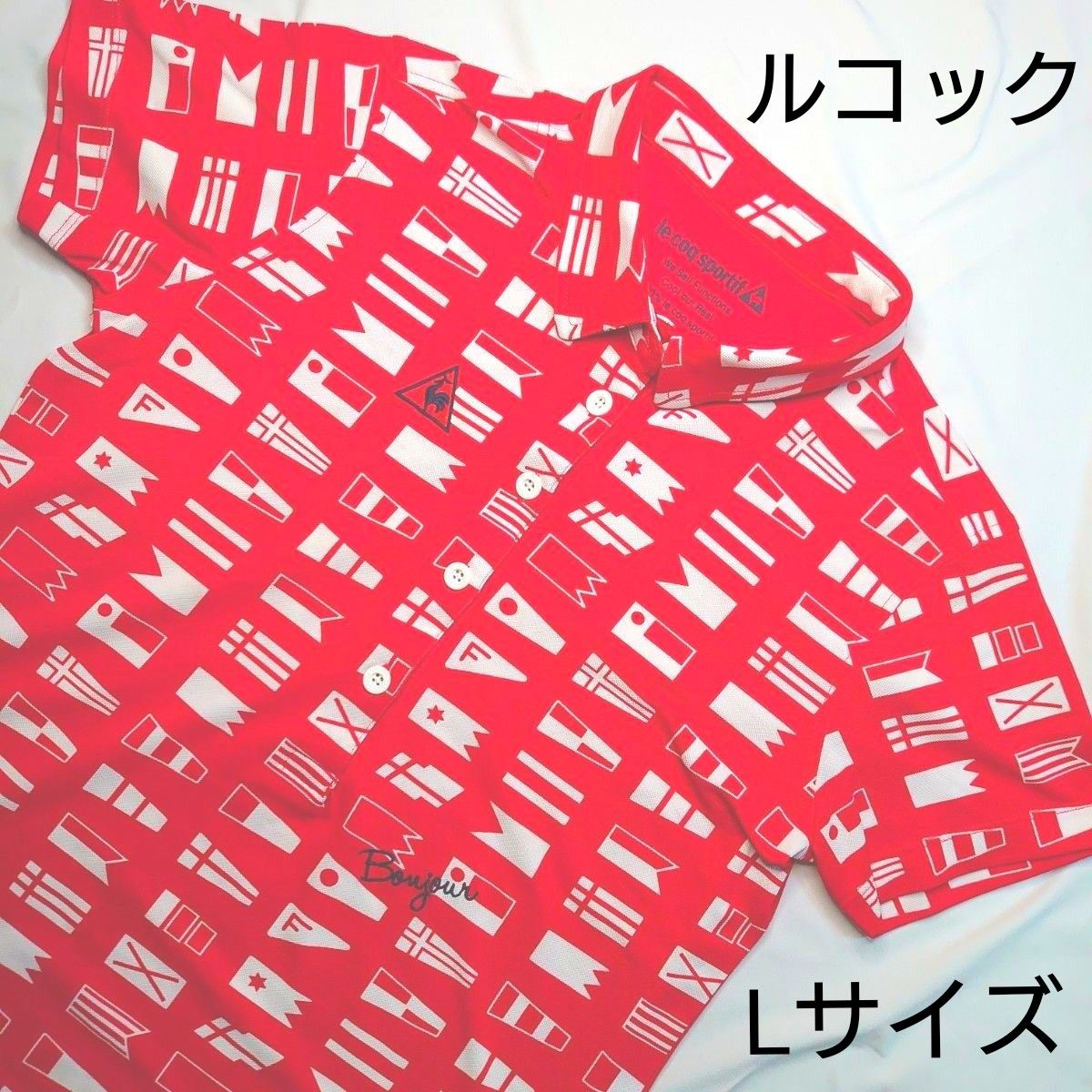 【美品】ルコック レディース ポロシャツ Lサイズ ゴルフウェア 半袖ポロシャツ ゴルフ