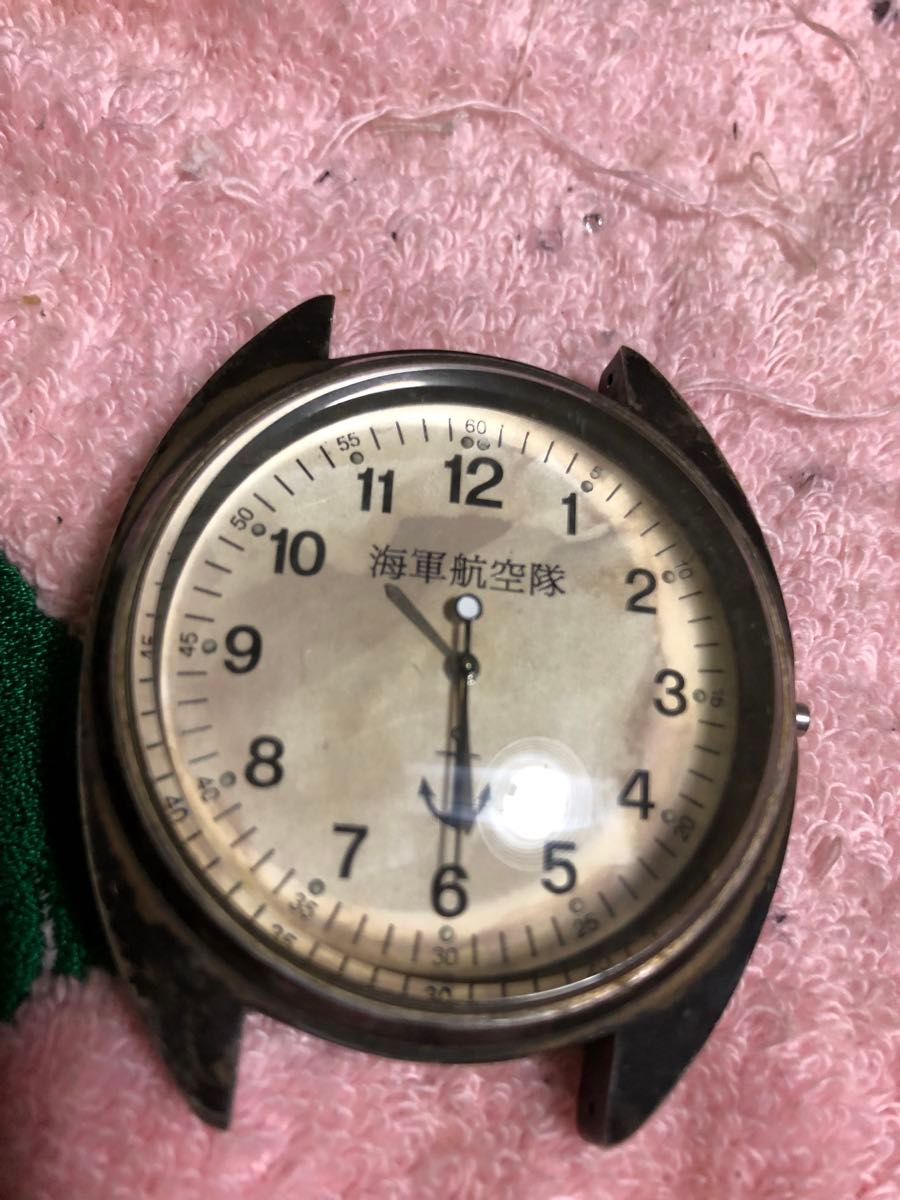 腕時計 クォーツ 稼働品　海軍航空隊　1930年　レプリカ　リューズ無し　ベルト新品