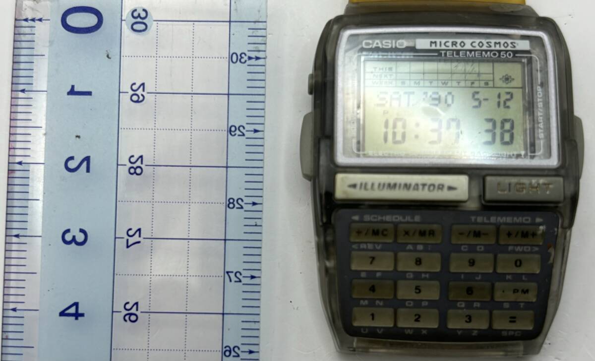 [ работа ]90s Casio Data Bank DBC-63 1276 микро Cosmos CASIO MICRO COSMOS TELEMEMO 50 мужские наручные часы *1102 контрольный номер 
