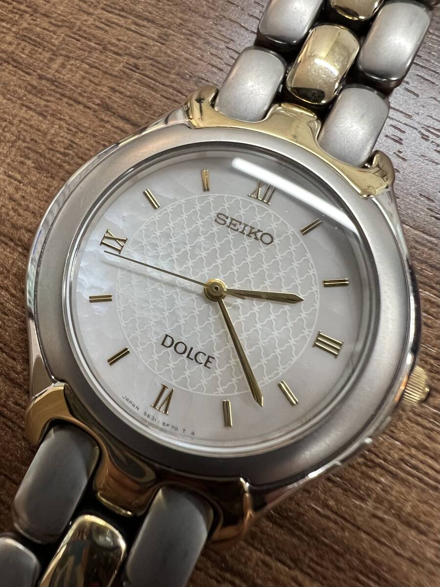 [ работа товар ]SEIKO/ Seiko *DOLCE/ Dolce 5E31-6F00 мужской кварц / коробка с руководством пользователя Gold цвет × серебряный цвет комбинированный * труба No1150