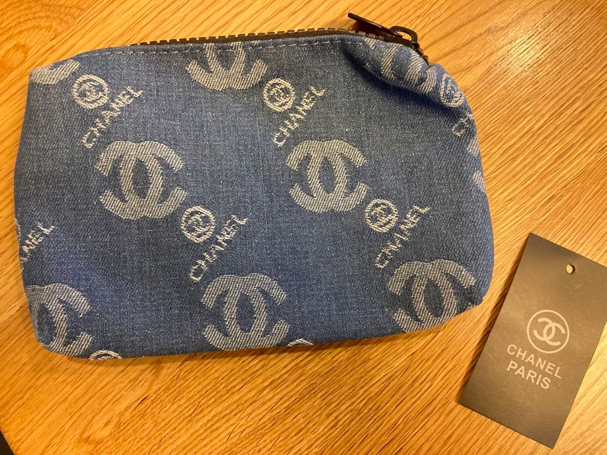 シャネル CHANEL ノベルティ ポーチ デニム 箱なし