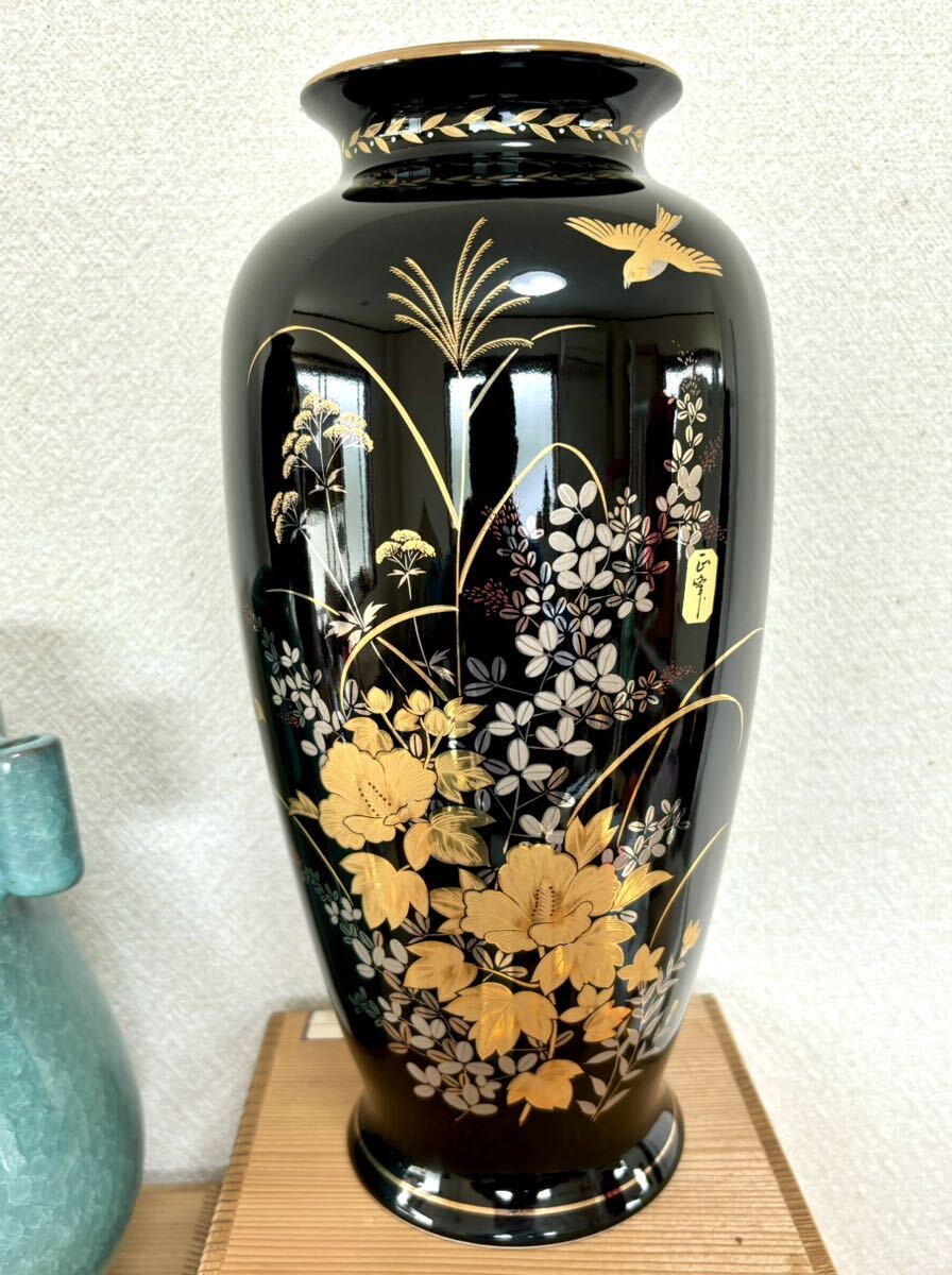 *8 point together flower vase vase . flower go in Kutani Shimizu .. temple kiln .. etc. also box interior flower base objet d'art unused goods secondhand goods 