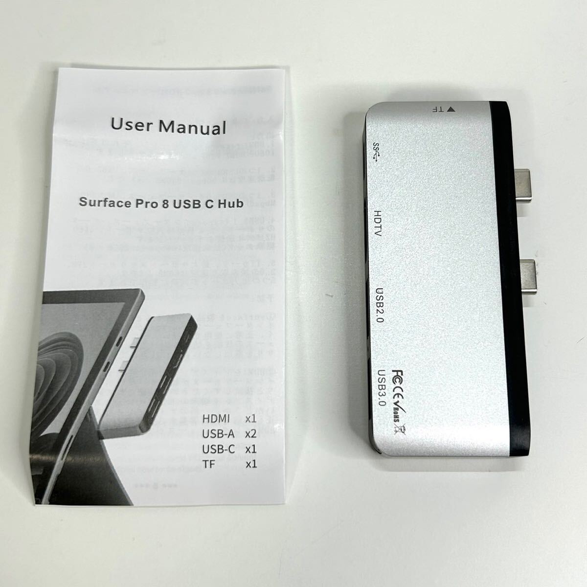 Surface Pro 8 USB ハブ USB-C Thunerbolt 4 (ディスプレイ+データ+PD充電) + 4K HDMIポート カードスロット マルチポート(H90)