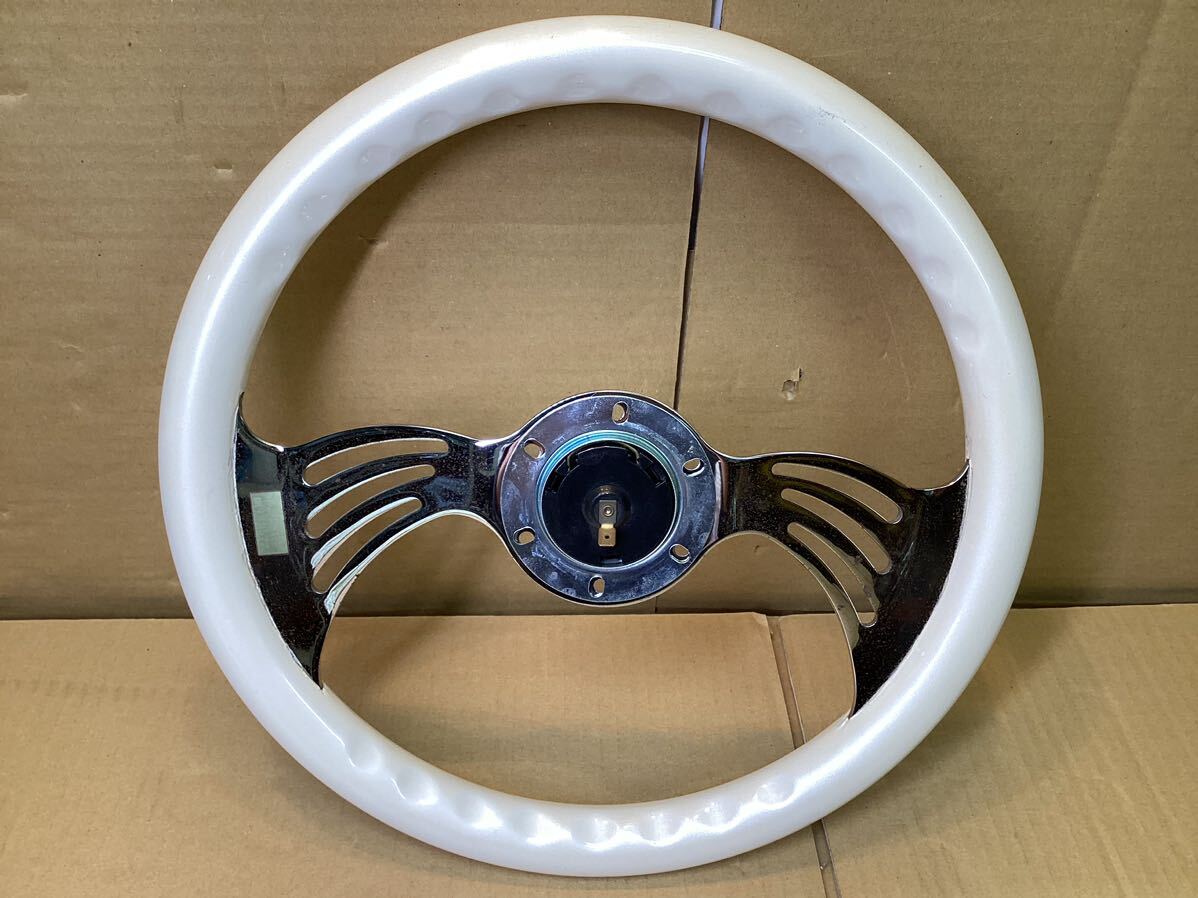  rare! junisja varnish 35 pie steering gear pearl white horn button attaching steering wheel wood white steering wheel 