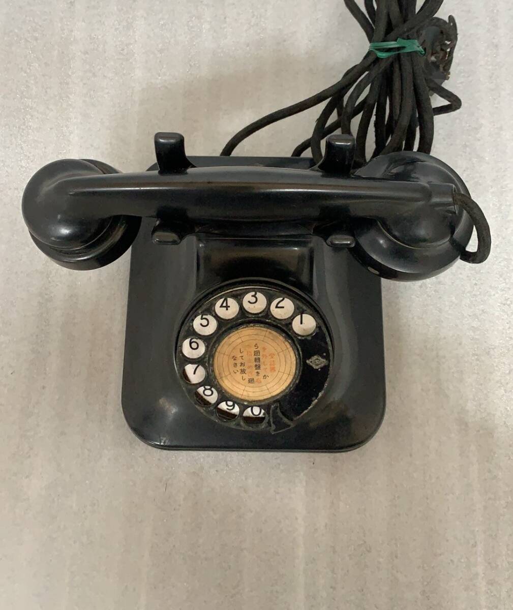 B1073- wire telephone machine black telephone Japan electric corporation NEC retro operation not yet verification 