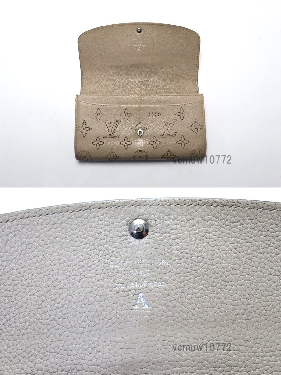 近年モデル希少美中古■LOUIS VUITTON マヒナ ポルトフォイユイリス レザー 2つ折り長財布 ルイヴィトン■0509mv1032-7K_画像4