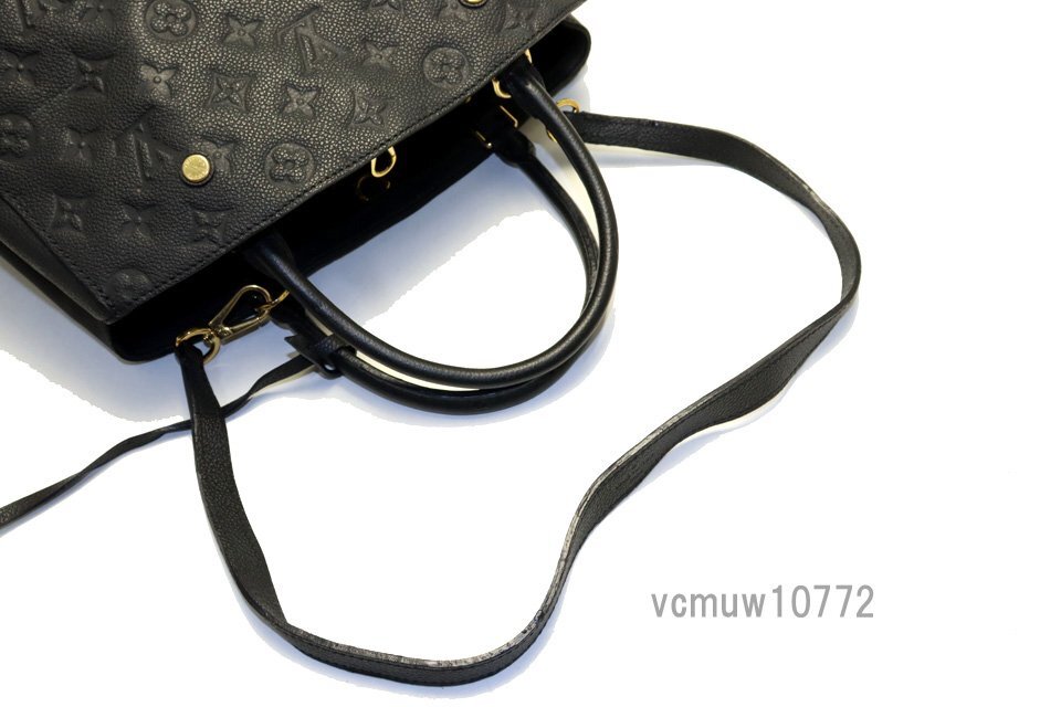 近年モデル希少美中古■LOUIS VUITTON モノグラムアンプラント モンテーニュMM レザー 2way ハンドバッグ ルイヴィトン■0509dq21849_画像5