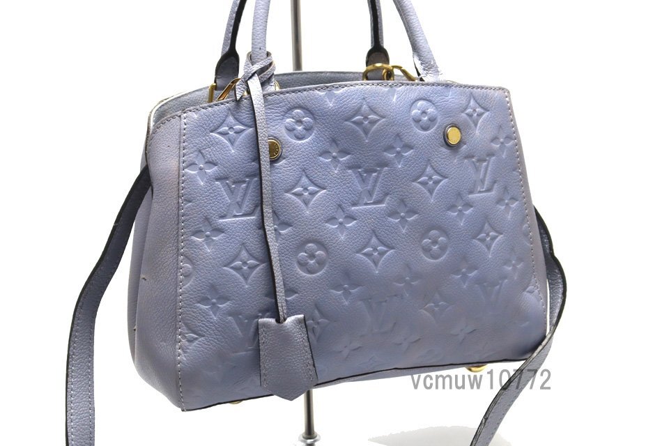 近年モデル希少美中古■LOUIS VUITTON モノグラムアンプラント モンテーニュBB レザー 2way ハンドバッグ ルイヴィトン■0509so22166_画像4