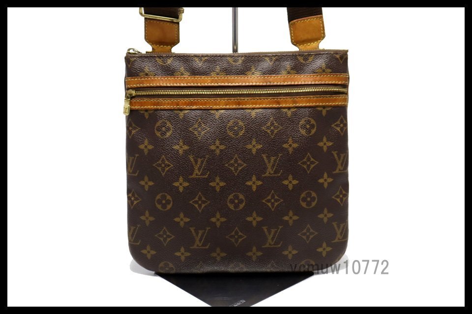 希少美中古■LOUIS VUITTON モノグラム ポシェットボスフォール レザー ショルダーバッグ ルイヴィトン■0509rr18237_画像1