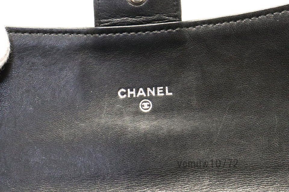 希少美中古■CHANEL 16番台 マトラッセ SV金具 レザー 2つ折り長財布 シャネル■0509nu18028_画像10