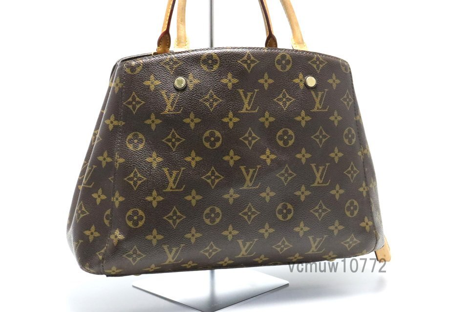 近年モデル希少美中古■LOUIS VUITTON モノグラム モンテーニュMM レザー ハンドバッグ ルイヴィトン■0509me23136_画像4