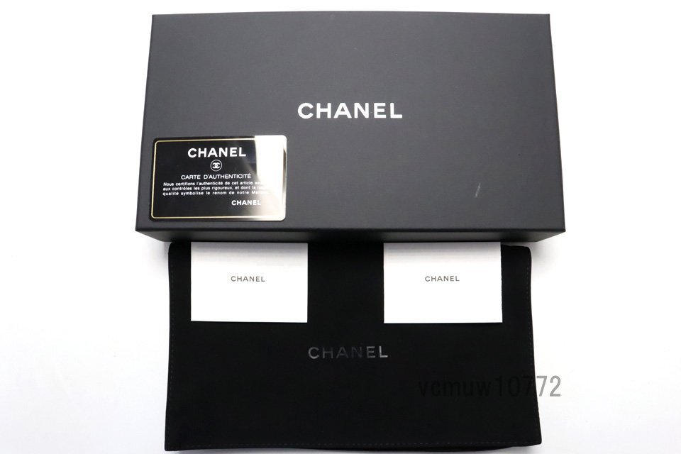 近年モデル希少美中古■CHANEL 22番台 ボーイシャネル SV金具 レザー 2つ折り長財布 シャネル■0509so1302-5K_画像9