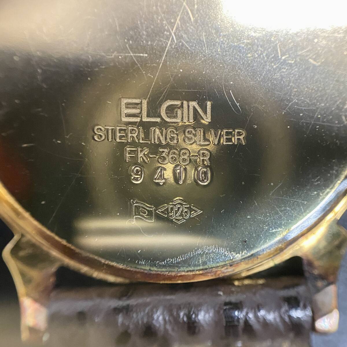 【稼動品】 ELGIN FK-368-R 腕時計 カナダ メイプルリーフ金貨1/10oz コイン エルジン / ホールマーク付 Sv925 3針 アナログ メンズ 中古品_画像9