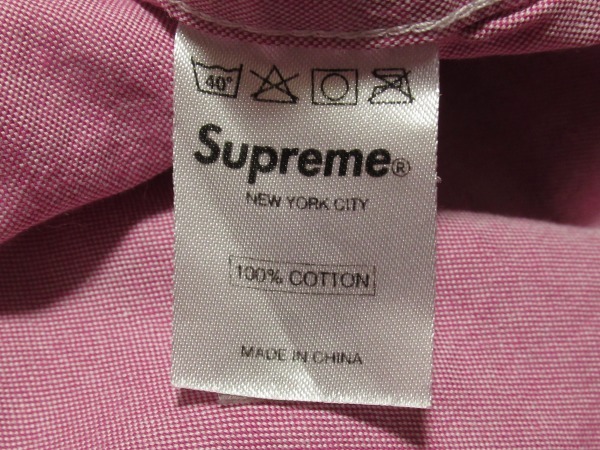 美品 Supreme Fine Oxford Shirt Sサイズ ファイン オックスフォード シャツ Pink ピンク_画像6