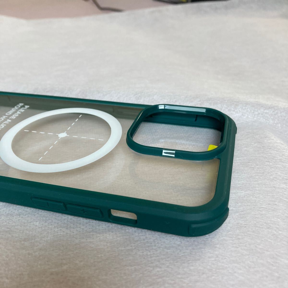 iPhone13Pro ケース カバー 透明 クリア　スマホケース スマホカバー カメラ保護フィルム MagSafeリング 付き マグセーフ グリーン