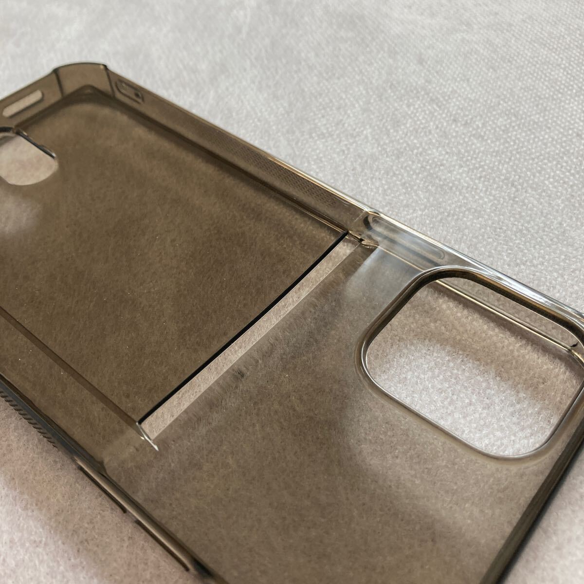 iPhone12 / 12Pro ケース カバー カード入れ 収納　薄型 透明 ブラック TPU 背面 軽量 ソフトケース 