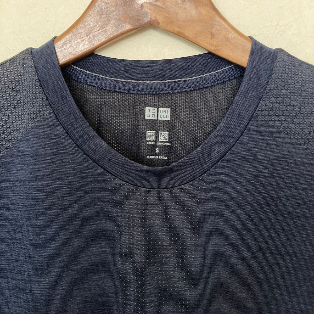 ユニクロ DRY-EX Tシャツ 半袖 メンズ S クルーネック 半袖Tシャツ 無地 UNIQLO ブルー ドライtシャツ シンプル_画像3