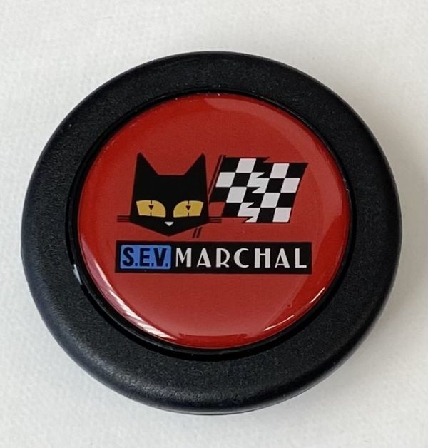 マーシャル ホーンボタン Marchal クラクションボタン ホーン momo ステアリングアクセサリー 内装品 黒猫 レッド 赤_画像1