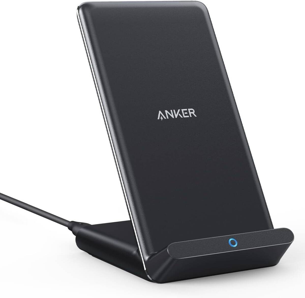 Anker PowerWave 10 Stand ワイヤレス充電器 Qi認証 iPhone 15シリーズ / 14シリーズ Galaxy 各種対応 最大10W出力 (ブラック)_画像1