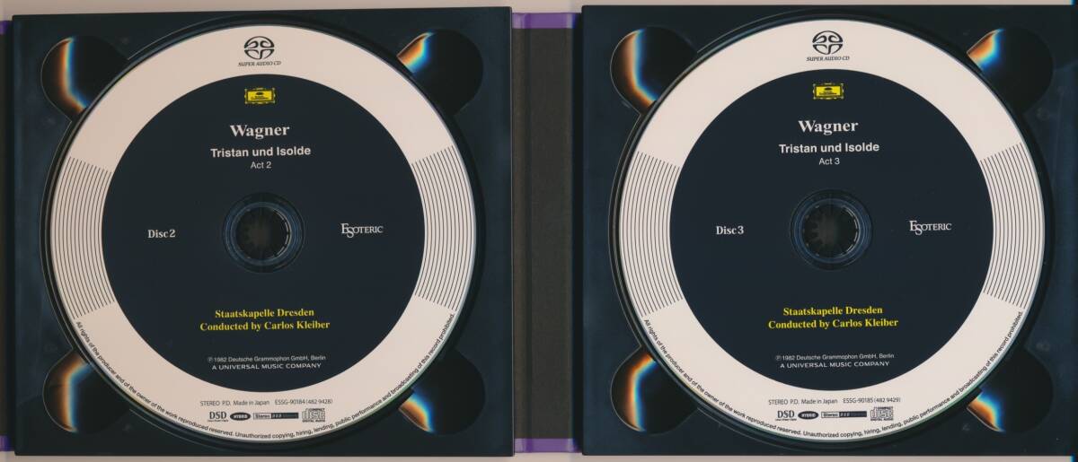 ワーグナー: トリスタンとイゾルデ: カルロス・クライバー; ドレスデン国立管弦楽団: ESOTERIC SACD エソテリック ESSG-90183/5_Disc 2 / Disc 3