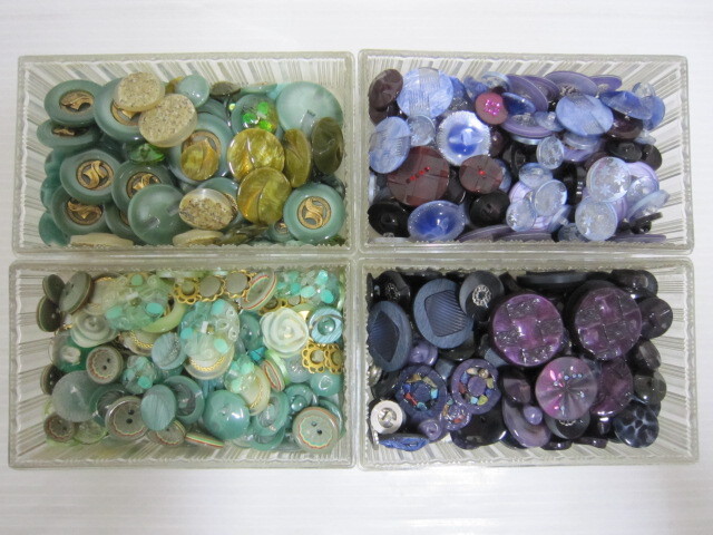 ④[ handicrafts shop exhibition goods retro button blue * green * purple series set sale approximately 2.74kg] hand made handicrafts supplies 