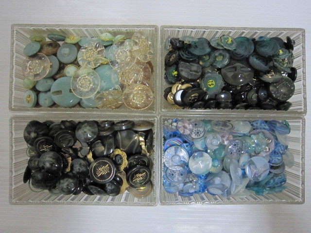 ④[ handicrafts shop exhibition goods retro button blue * green * purple series set sale approximately 2.74kg] hand made handicrafts supplies 
