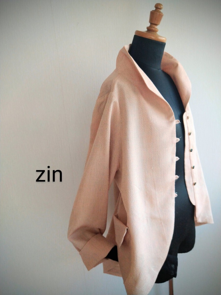  Shiozawa pongee JK kimono remake jacket blouse tunic One-piece . mode jacket blouse 