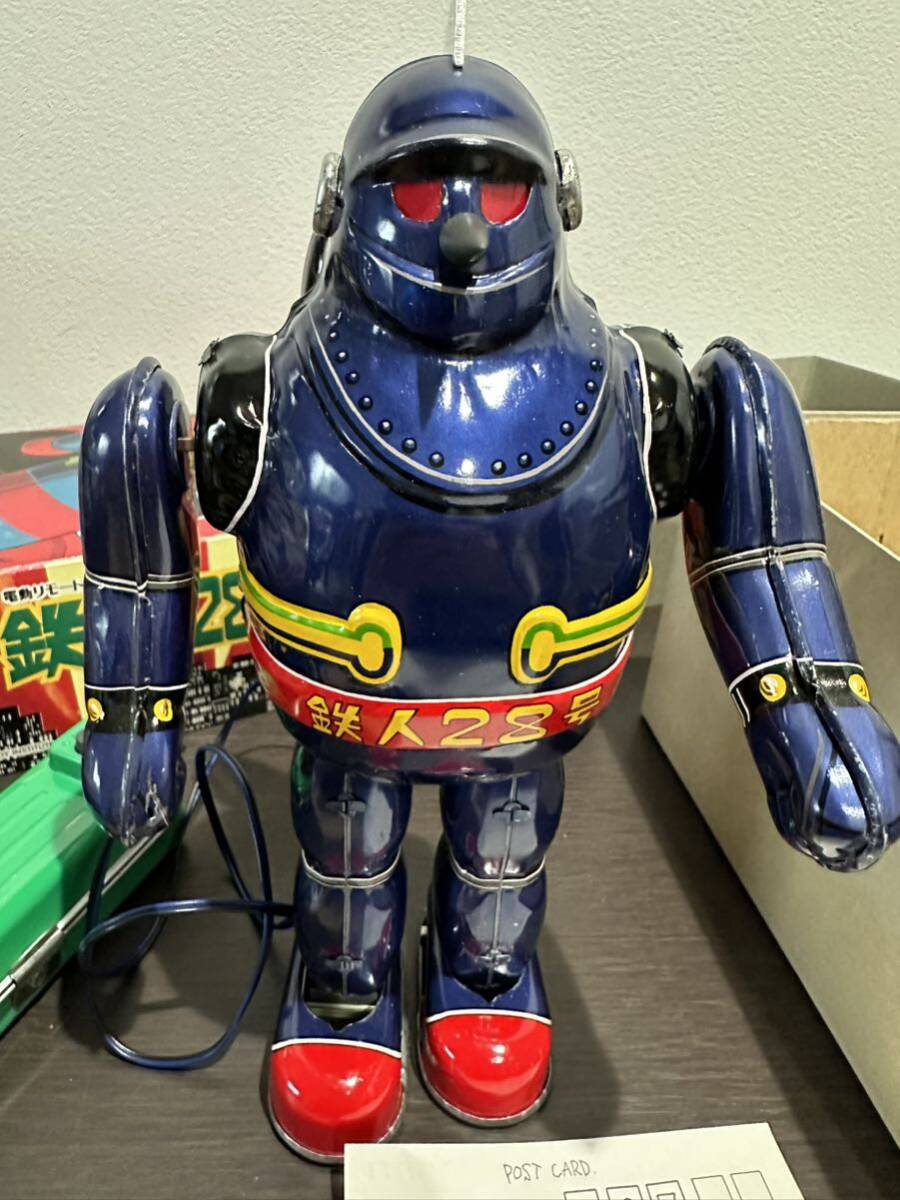 bili ticket association Tetsujin 28 number electric remote control tin plate present condition goods used beautiful goods box attaching operation not yet verification retro Vintage rare 