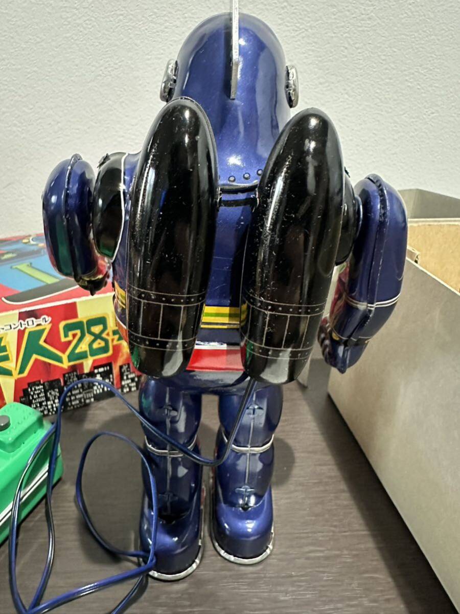 bili ticket association Tetsujin 28 number electric remote control tin plate present condition goods used beautiful goods box attaching operation not yet verification retro Vintage rare 