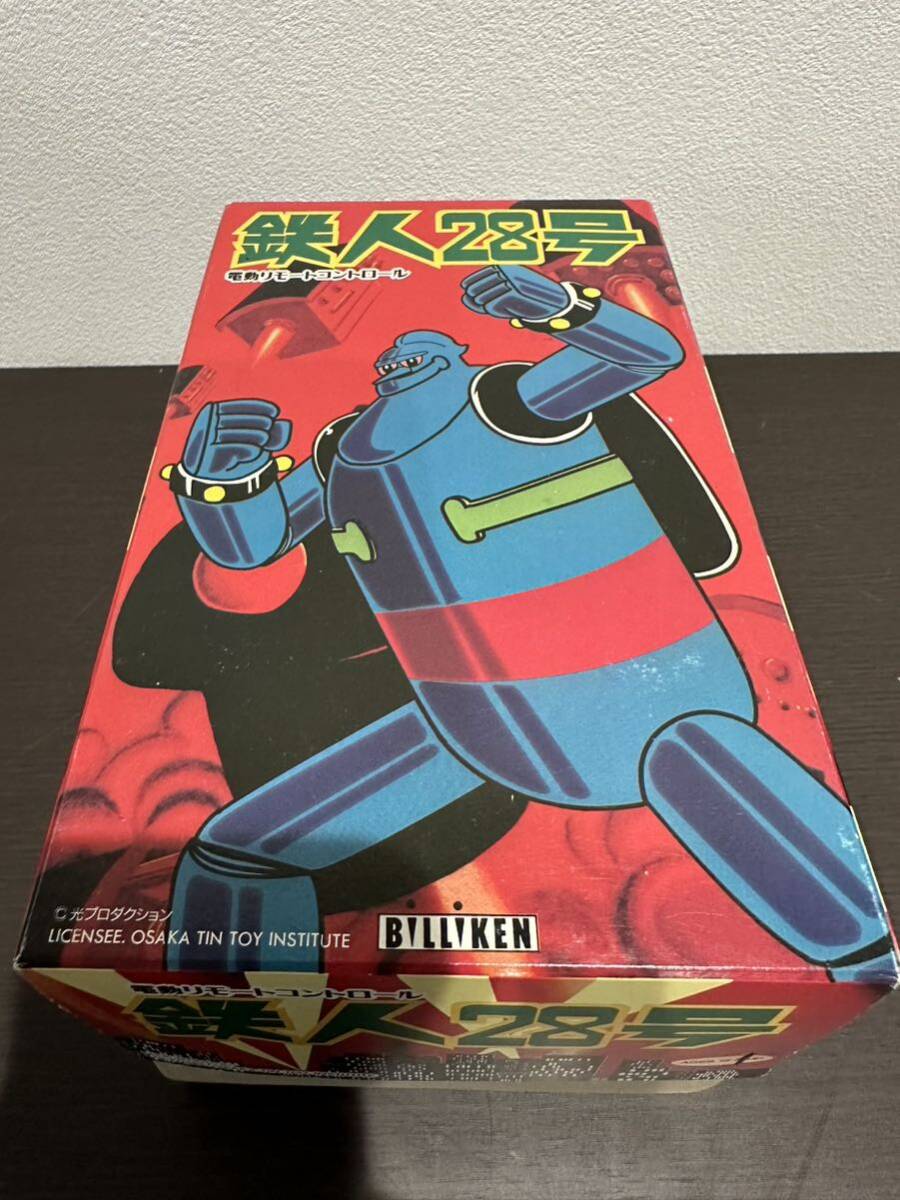 bili ticket association Tetsujin 28 number electric remote control tin plate present condition goods used beautiful goods box attaching operation not yet verification retro Vintage rare 