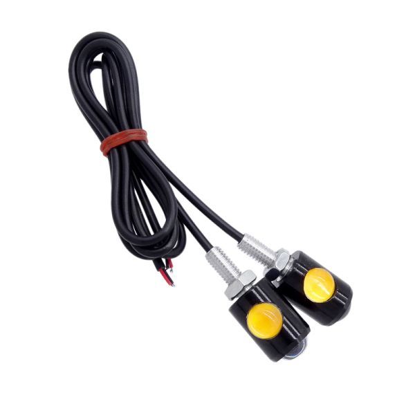 12V LED ミニ ウインカー 超小型 オートバイ 極小 アンバー 防水 スモール バイク 原付 ライト 高輝度 汎用 10個セット N527の画像3