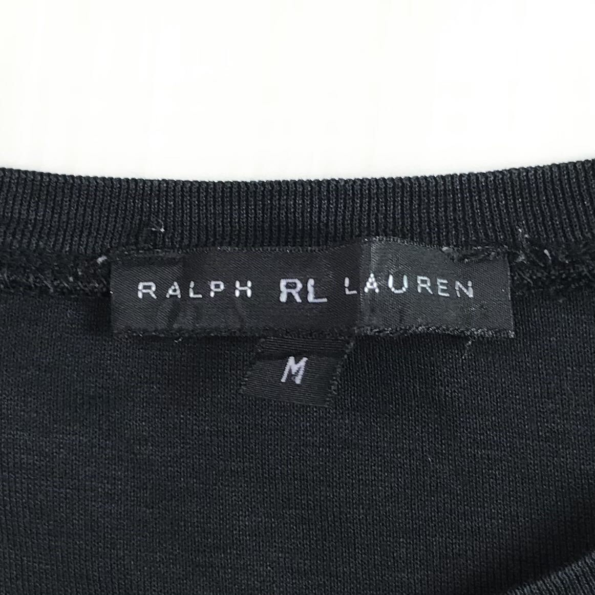 RALPH LAUREN ラルフローレン 半袖Tシャツ M ブラック 無地_画像4