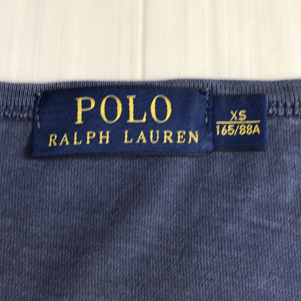POLO RALPH LAUREN ポロ ラルフローレン 半袖Tシャツ XS(165/88A) ネイビー ビッグロゴ プリントTシャツ ユースサイズ ロゴタグ_画像6