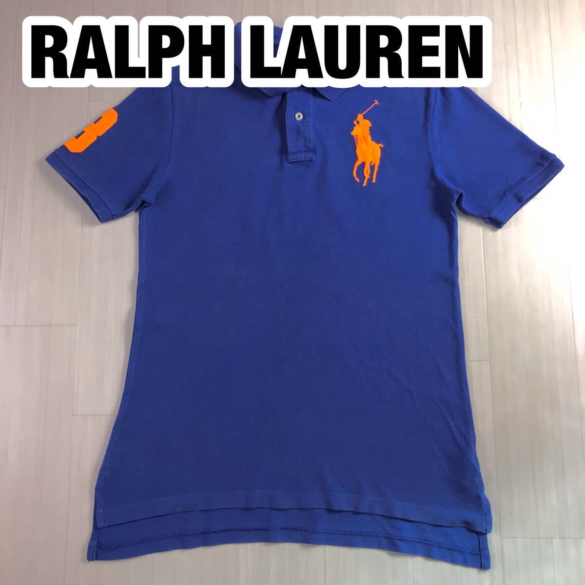 RALPH LAUREN ラルフローレン 半袖ポロシャツ ユースサイズ L(14-16) ブルー ビッグポニー_画像1