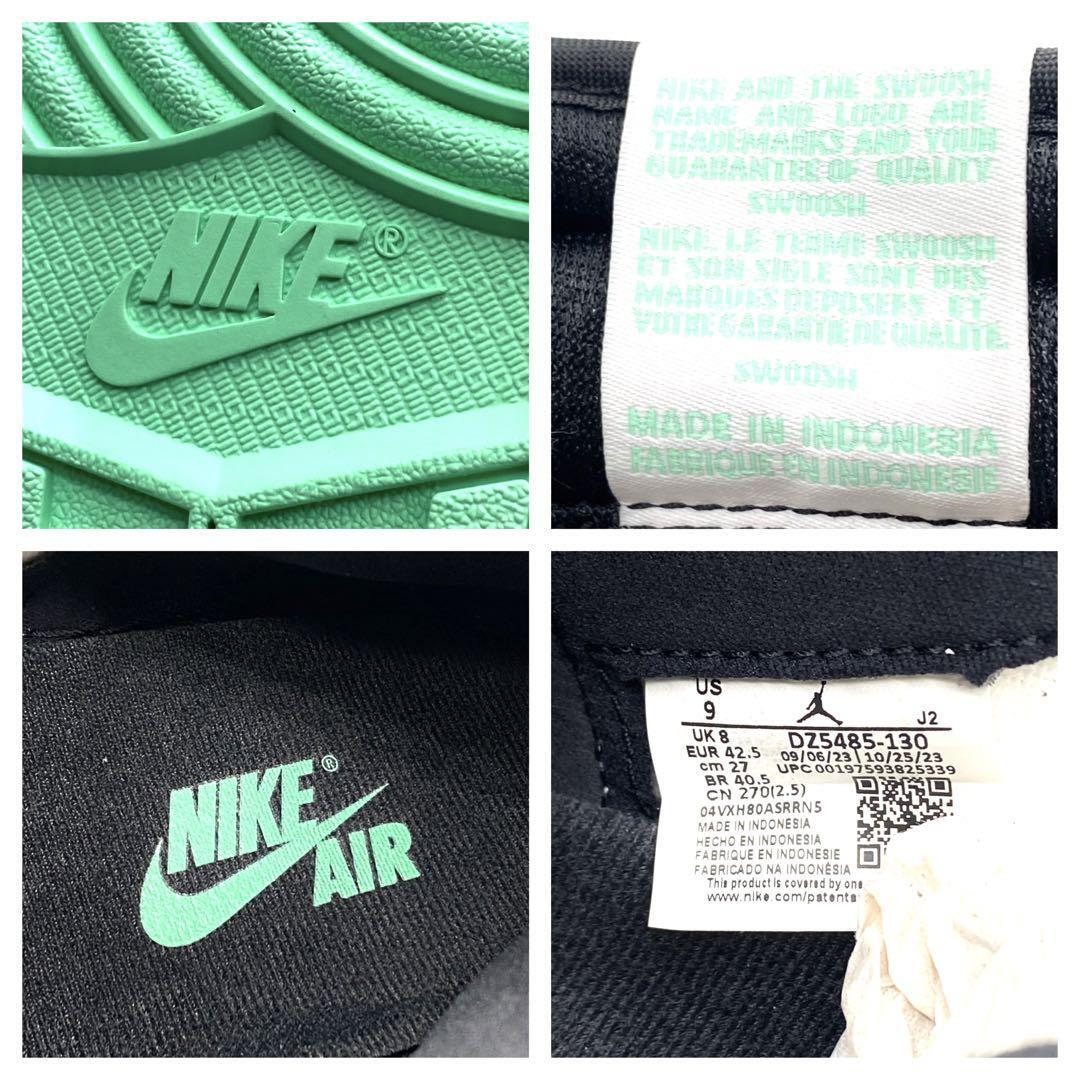 新品・未使用　Nike Air Jordan 1 Retro High OG　ナイキ　エアジョーダン１　ブラック　グリーン　ハイカット　２７㎝　箱付き_画像10