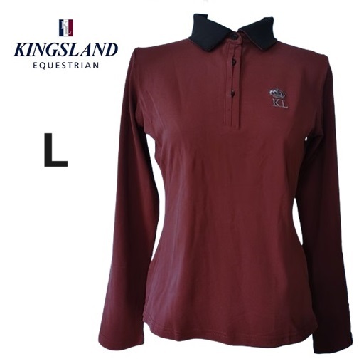 KINGSLAND キングスランド　長袖ポロシャツ L　レディース　ライディングシャツ　乗馬　乗馬ウェア　馬術　乗馬用品_画像1