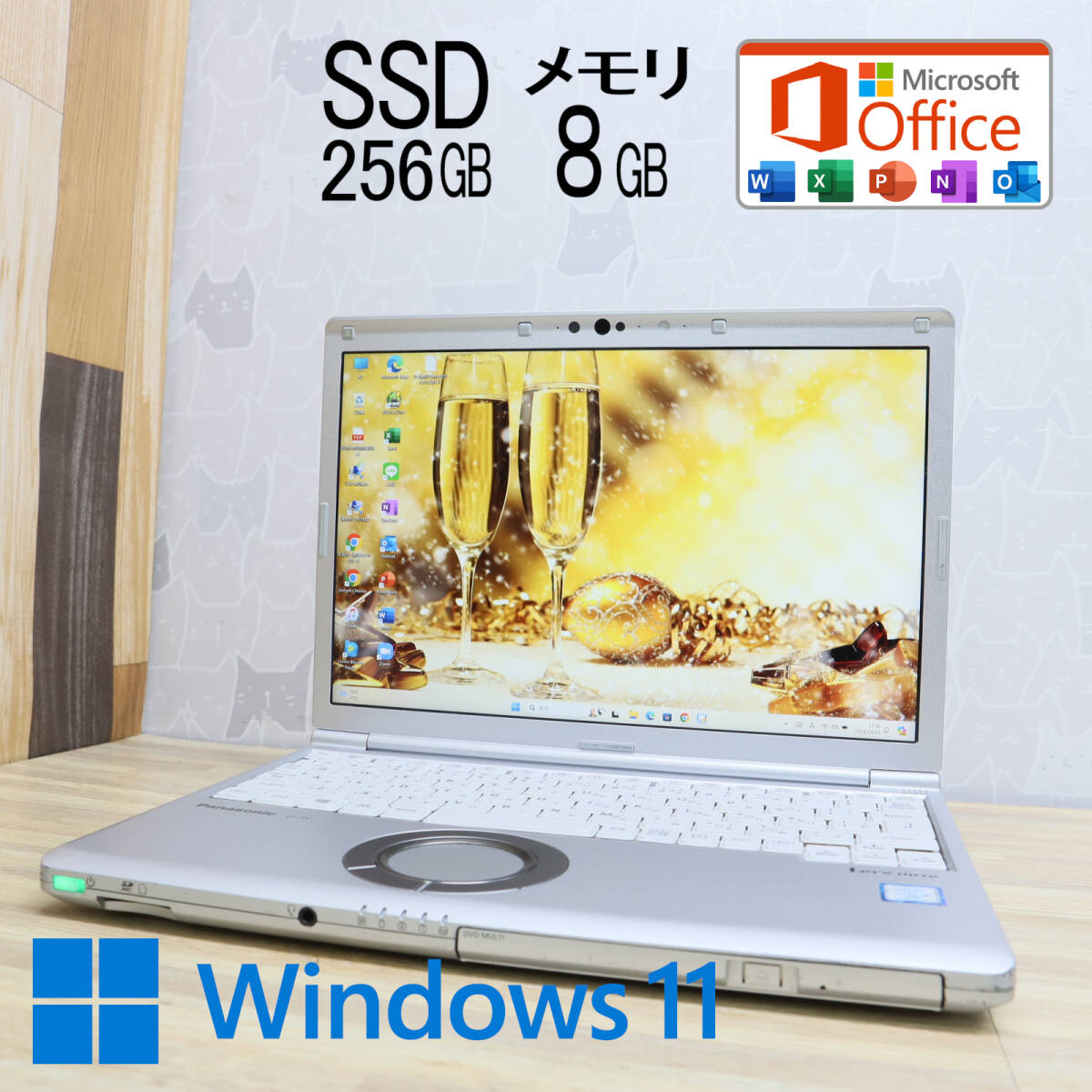 * б/у PC высокая эффективность 8 поколение 4 core i5!M.2 SSD256GB память 8GB*CF-SV7 Core i5-8350U Win11 MS Office2019 Home&Business Note PC*P69550