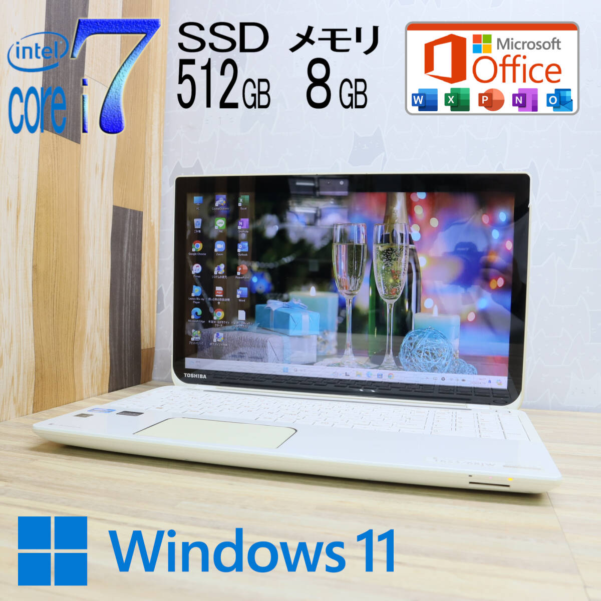 * used PC highest grade 4 core i7! new goods SSD512GB memory 8GB*T653 Core i7-3630QM Web camera Win11 MS Office2019 Home&Business Note PC*P71016