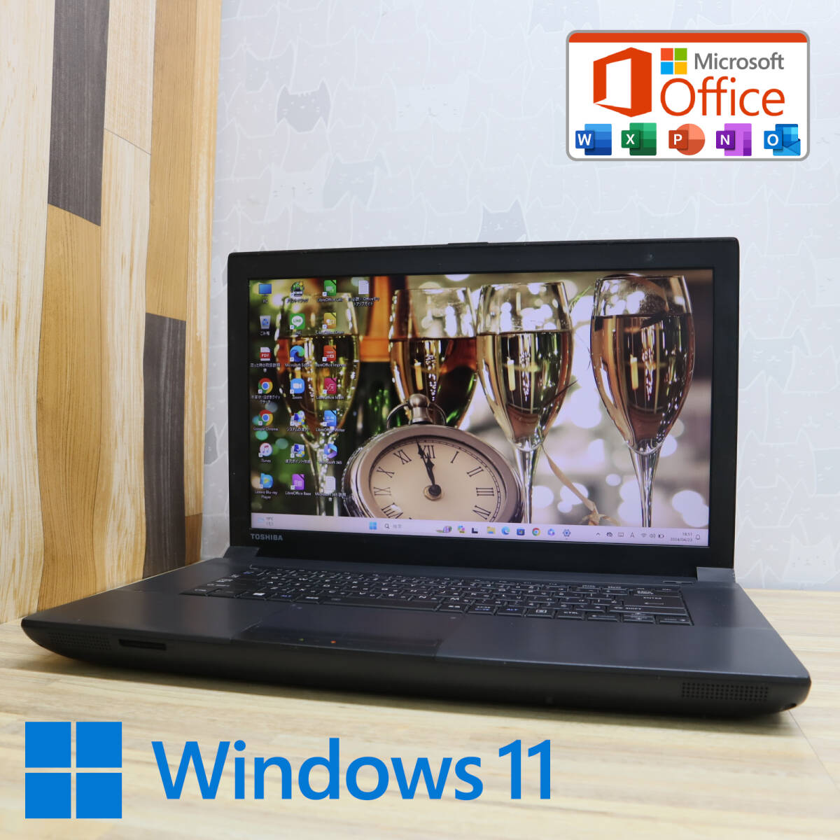 ★超美品 高性能4世代i3！320GB★B554/L Core i3-4000M Win11 MS Office 中古品 ノートPC★P70681_画像1