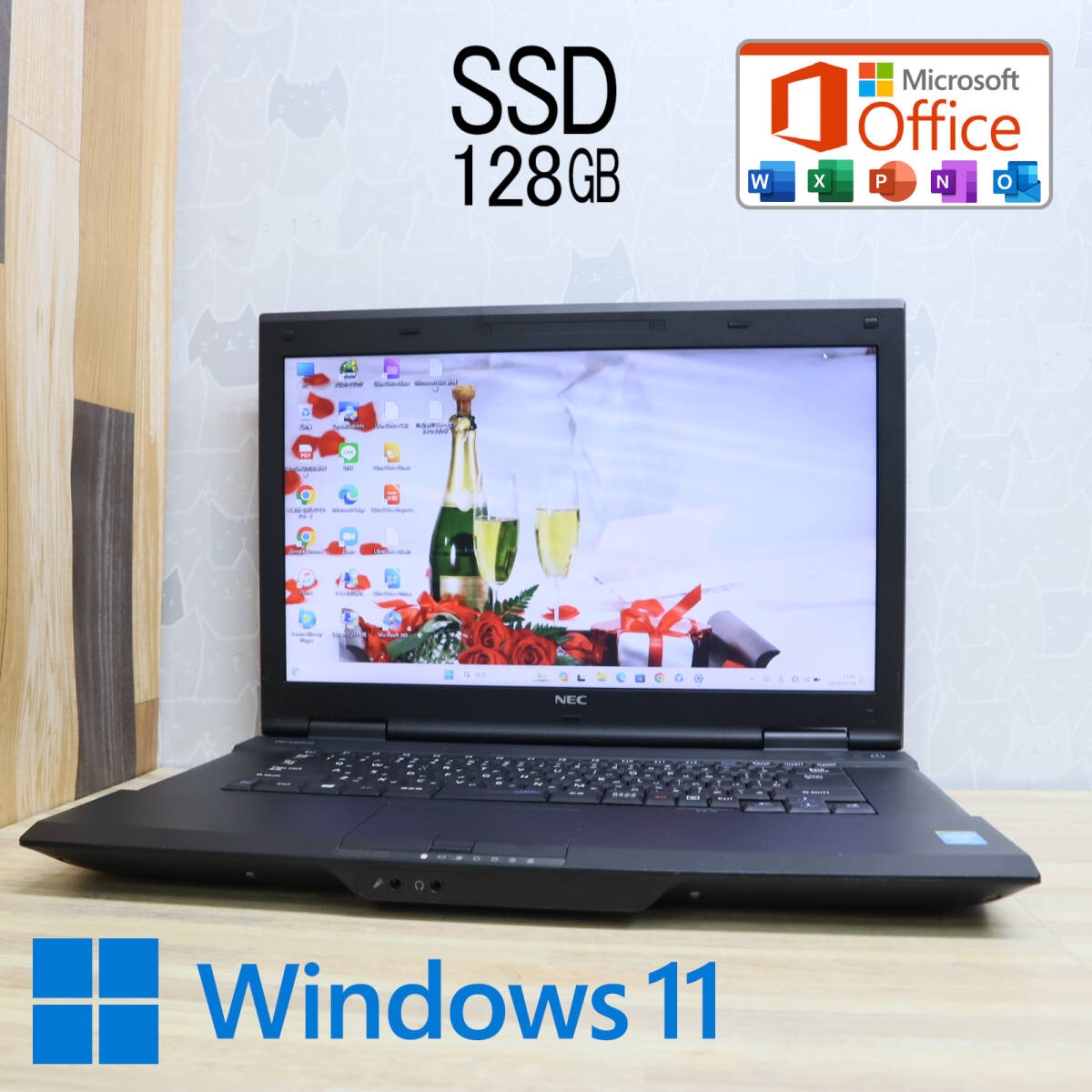 ★美品 高性能4世代i3！新品SSD128GB★VK24L Core i3-4000M Win11 MS Office 中古品 ノートPC★P70772_画像1