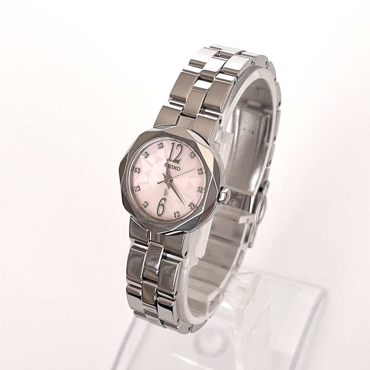 【稼働】磨き済み セイコー SEIKO ルキア LUKIA レディース 腕時計 美品 電池新品 ピンク文字盤 s1702
